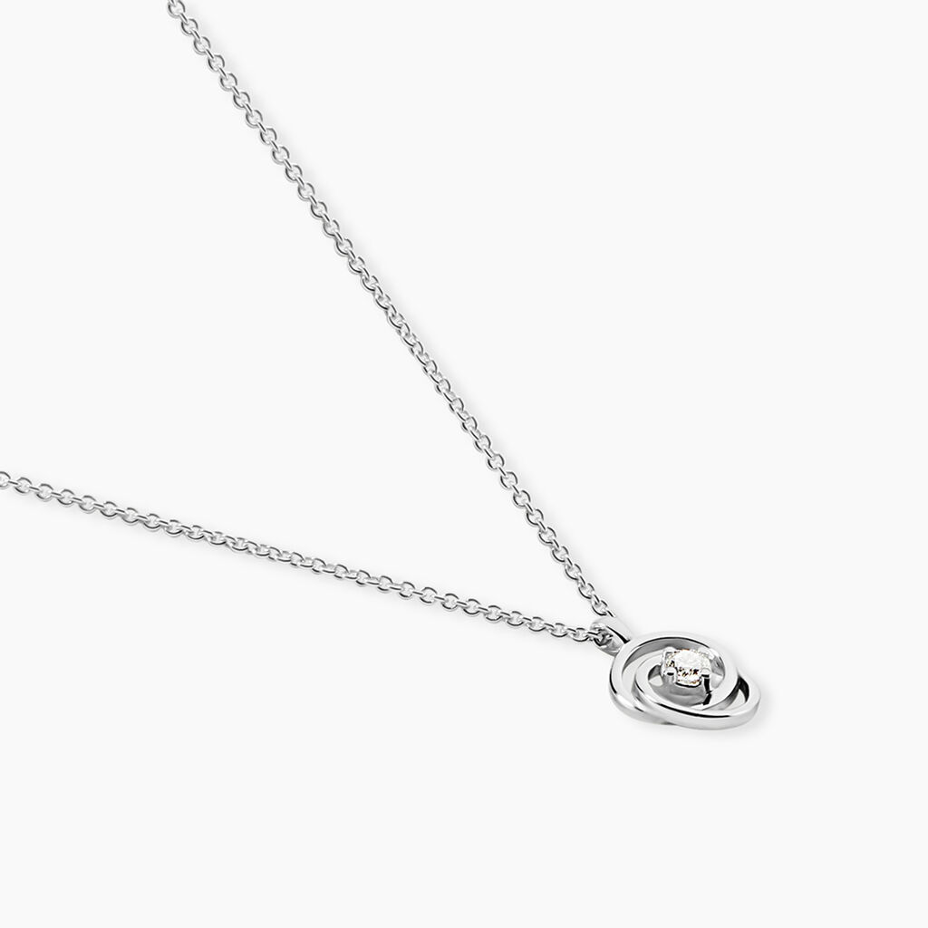 Collier Nid D'amour Or Blanc Diamant - F&ecirc;te des m&egrave;res Femme | Histoire d&rsquo;Or