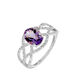 Bague Tina Or Blanc Amethyste Et Diamant - Bagues solitaires Femme | Histoire d’Or