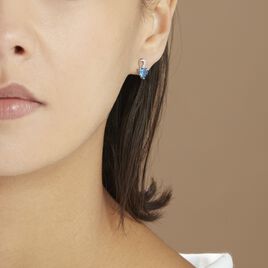 Boucles D'oreilles Puces Argent Blanc Atieno Oxyde De Zirconium - Boucles d'Oreilles Coeur Femme | Histoire d’Or