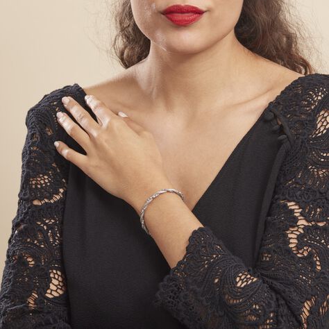Bracelet Ciana Torsade Diamante Argent Blanc - Bracelets Femme | Histoire d’Or
