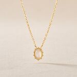 Collier Vintage Love Plaqu&eacute; Or Jaune Pierre De Lune - Colliers Femme | Histoire d&rsquo;Or