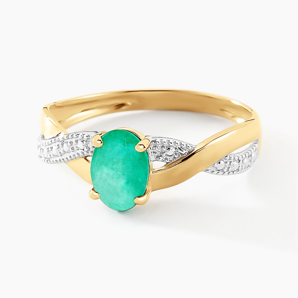 Bague Candice Or Jaune Emeraude - Bagues solitaires Femme | Histoire d&rsquo;Or