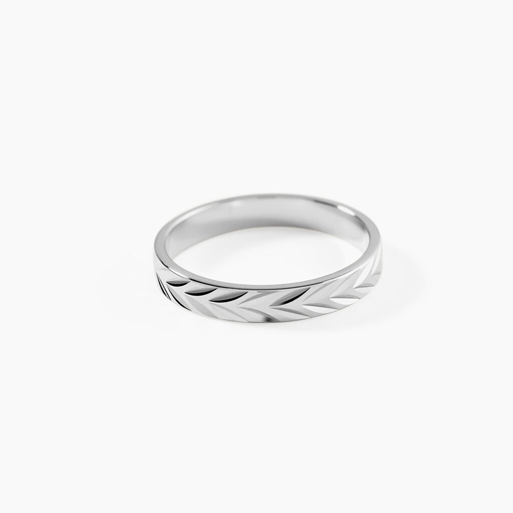 Alliance Epi Ruban Plat Or Blanc - Alliances Unisex | Histoire d&rsquo;Or