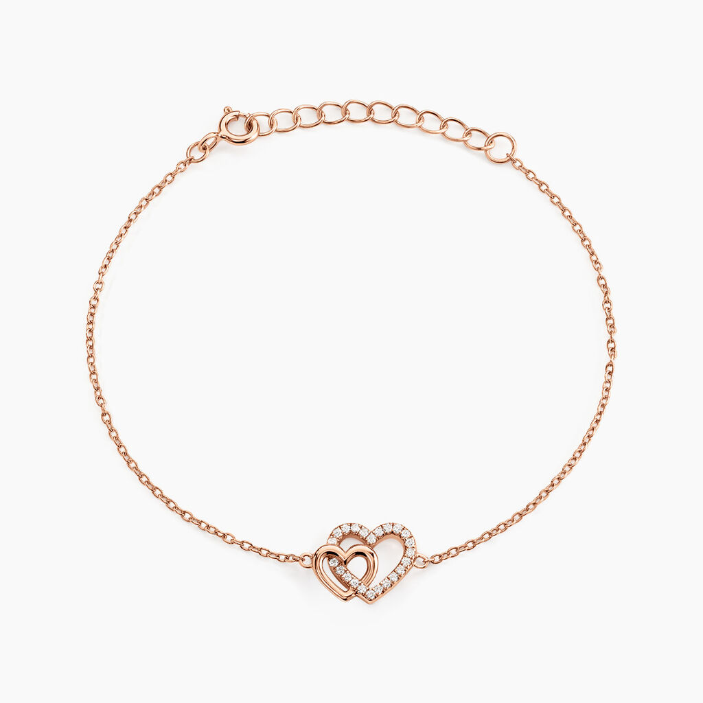 Bracelet Donatiane Argent Rose Oxyde De Zirconium - Bracelets Coeur Femme | Histoire d’Or