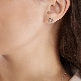 Boucles D'oreilles Puces Fidelia Or Blanc Diamant - Clous d'oreilles Femme | Histoire d’Or