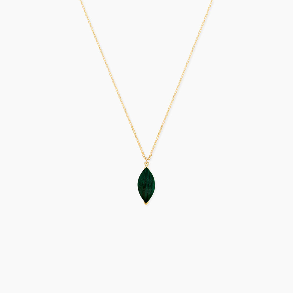 Collier Elisud Or Dor&eacute; Malachite - Colliers Femme | Histoire d&rsquo;Or