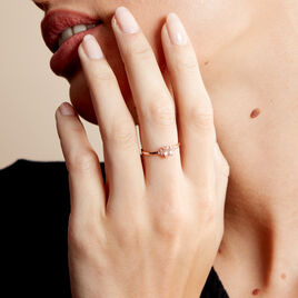 Bague Urbaine Or Rose Morganite Et Oxyde De Zirconium - Bagues solitaires Femme | Histoire d’Or