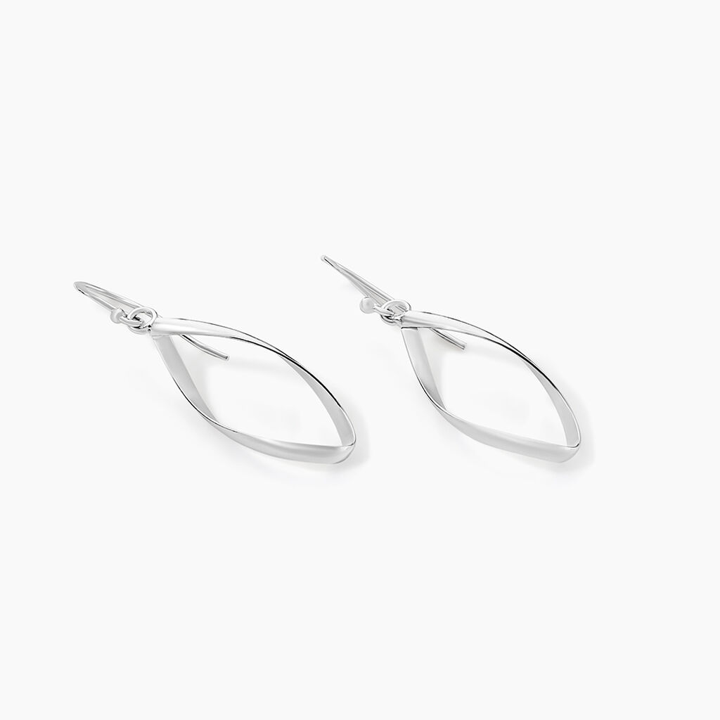 Boucles D'oreilles Pendantes Twisty Argent Blanc - Boucles d'oreilles fantaisie Femme | Histoire d&rsquo;Or