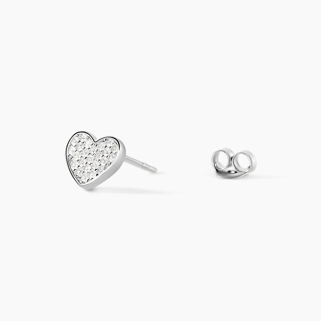 Boucles D'oreilles Puces Esperanza Argent Blanc Oxyde De Zirconium - Boucles d'oreilles fantaisie Femme | Histoire d’Or