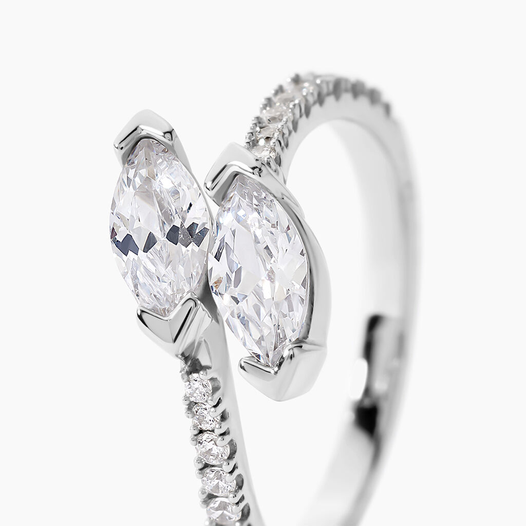 Bague Nevarte Argent Blanc Oxyde De Zirconium - Bagues avec pierre Femme | Histoire d&rsquo;Or