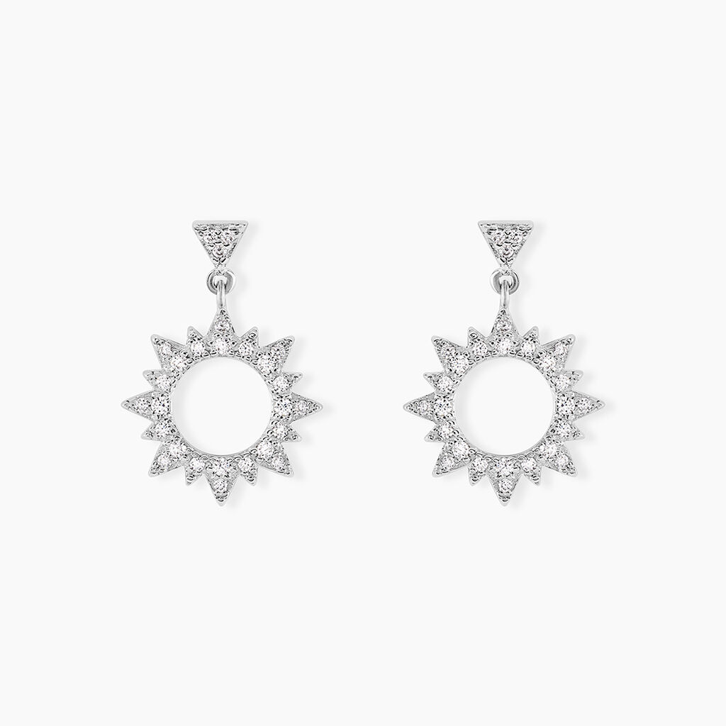Boucles D'oreilles Pendantes Teana Argent Blanc Oxyde De Zirconium - Nouveautés Femme | Histoire d’Or