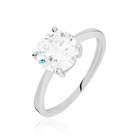 Bague Solitaire Abriel Or Blanc Oxyde De Zirconium - Bagues solitaires Femme | Histoire d’Or