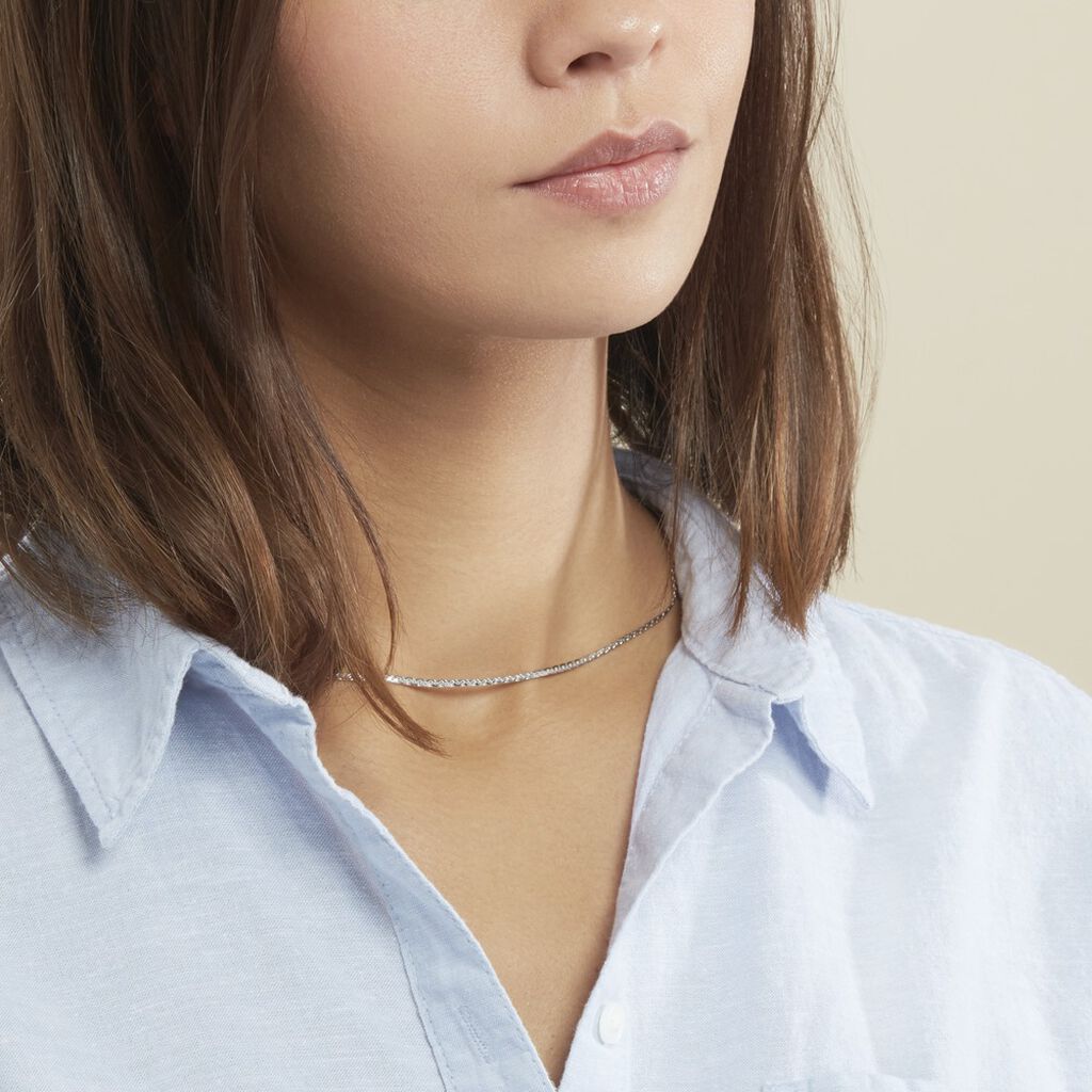 Collier Ivy Maille Haricot Or Blanc - Chaines Femme | Histoire d’Or