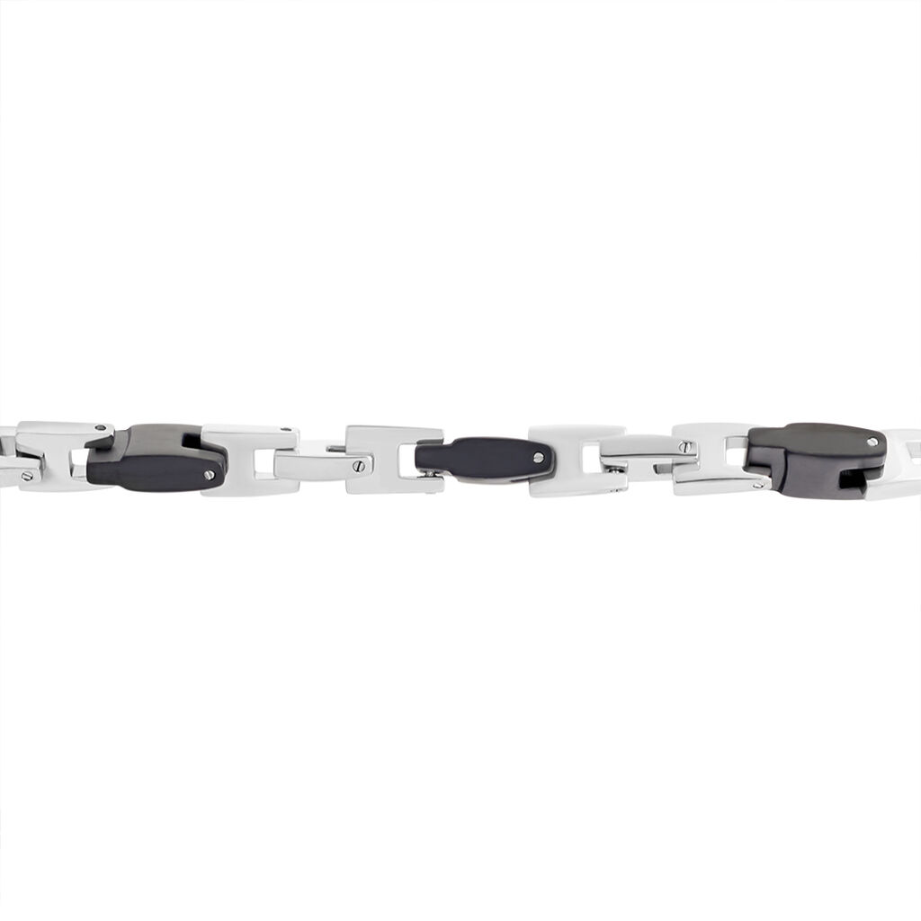 Bracelet Jourdan Homme Black Beal Acier Argente - Bracelets Homme | Histoire d’Or