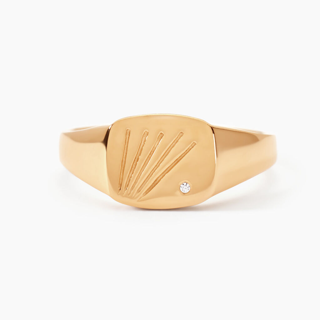 Chevali&egrave;re Plaqu&eacute; Or Khepri Oxyde De Zirconium - Bagues solitaires Homme | Histoire d&rsquo;Or