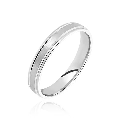 Alliance Mat Et Brillant Ruban Plat Palladium Blanc - Alliances Homme | Histoire d’Or