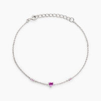 Bracelet Argent Blanc Declaration Oxyde De Zirconium