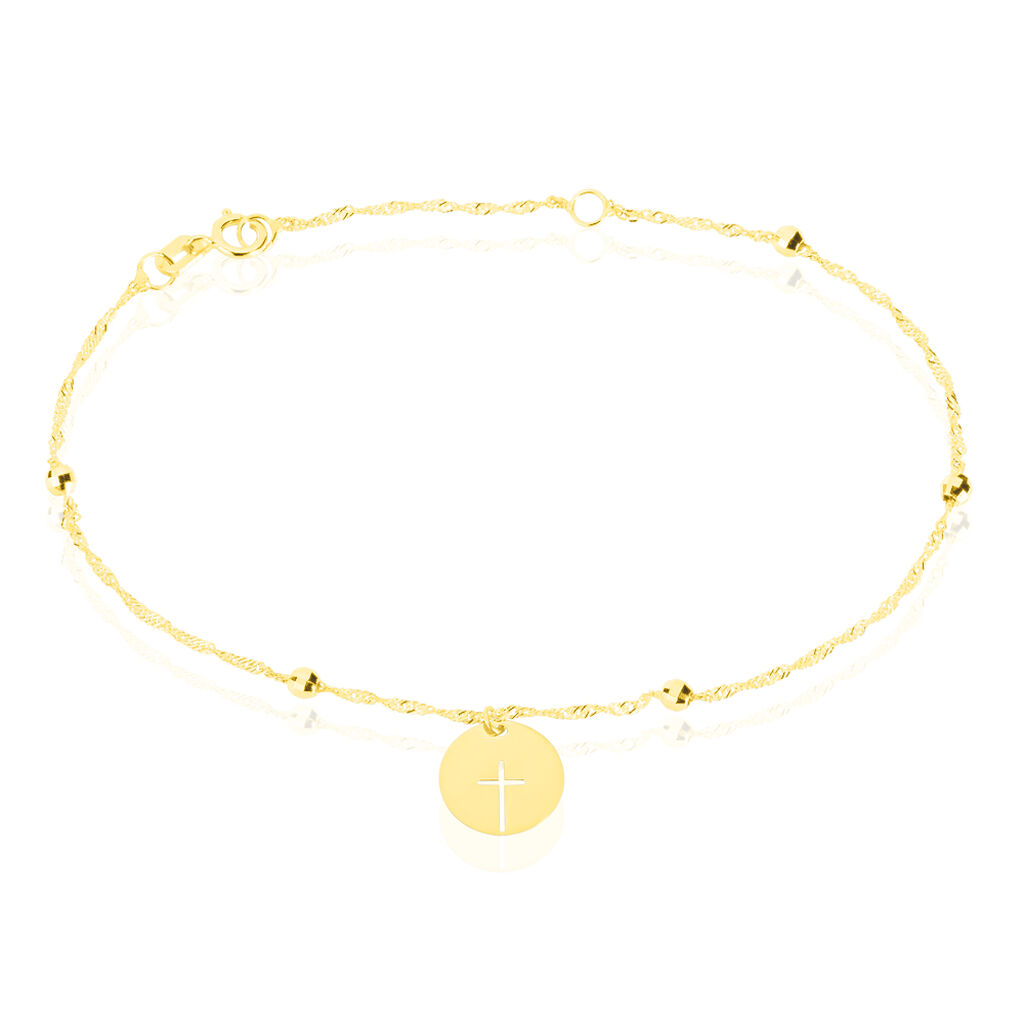 bracelet cobeia croix maille forã§at or jaune