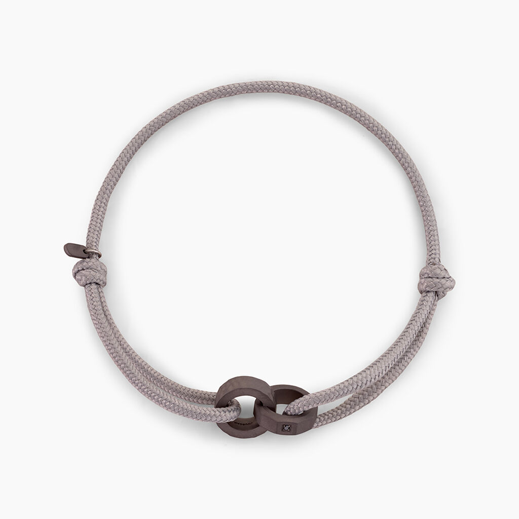 Bracelet Titane Gris Diamant - Bracelets Coulissants Homme | Histoire d&rsquo;Or