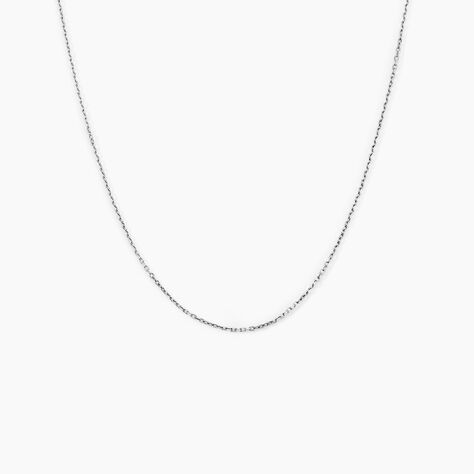 Cha&icirc;ne Igoa Maille For&ccedil;at Diamantee Or Blanc - Chaines Femme | Histoire d&rsquo;Or