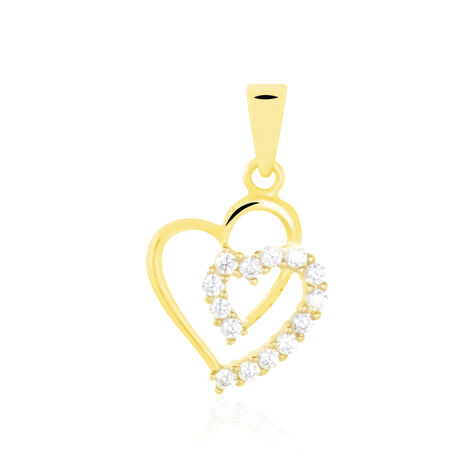 Pendentif Ivena Or Jaune Oxyde De Zirconium - Pendentifs Coeur Femme | Histoire d’Or