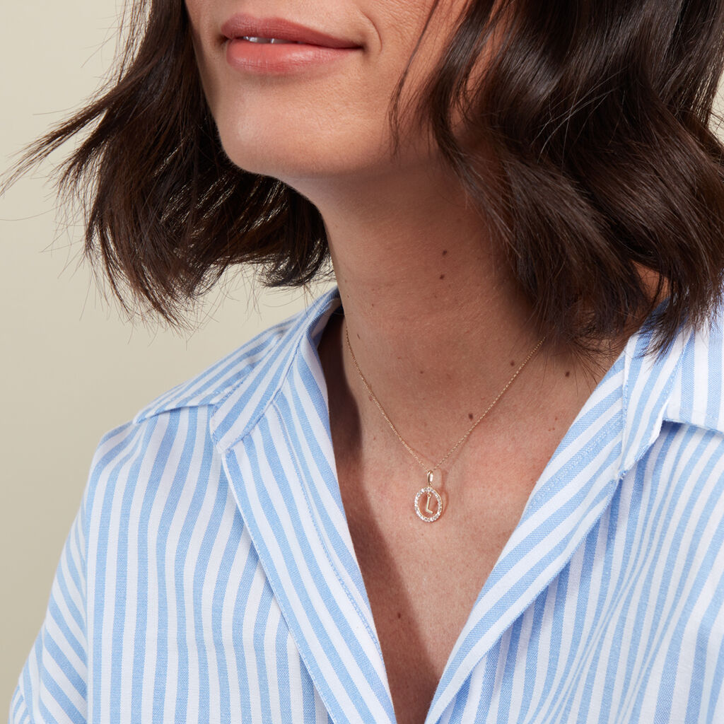 Pendentif Gabe Or Jaune Oxyde De Zirconium - Pendentifs Femme | Histoire d’Or