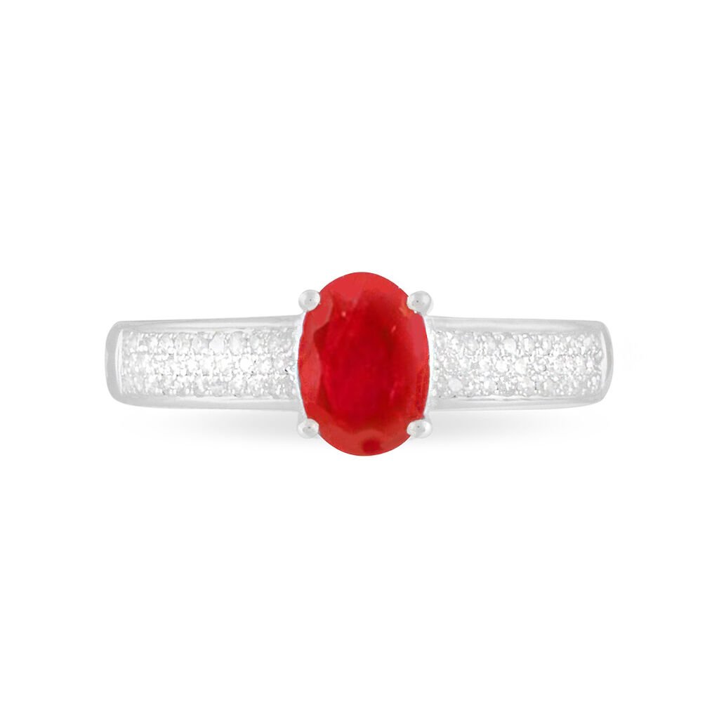 Bague Crista Or Blanc Rubis Et Diamant - Bagues solitaires Femme | Histoire d&rsquo;Or