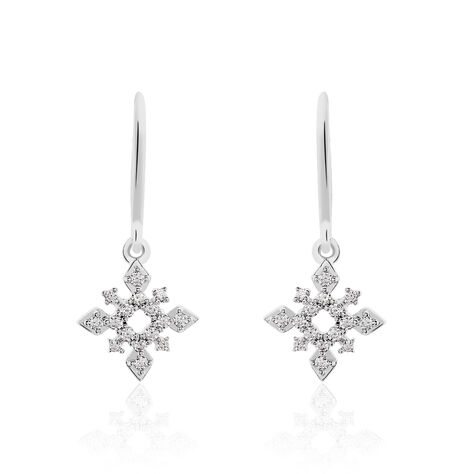 Boucles D'oreilles Puces Anea Or Blanc Diamant - Boucles d'oreilles pendantes Femme | Histoire d’Or