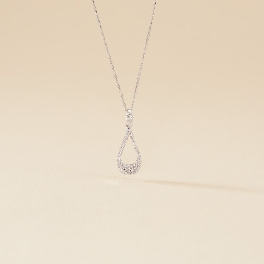 Collier Or Blanc Abilene Diamants - Colliers Femme | Histoire d&rsquo;Or