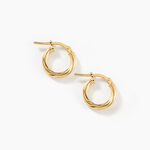 Cr&eacute;oles Youri Argent Dor&eacute; A L'Or 750/1000 - Boucles d'oreilles cr&eacute;oles Femme | Histoire d&rsquo;Or