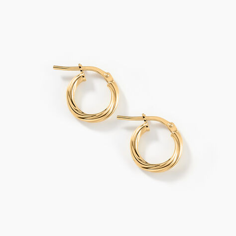 Cr&eacute;oles Youri Argent Dor&eacute; A L'Or 750/1000 - Boucles d'oreilles cr&eacute;oles Femme | Histoire d&rsquo;Or
