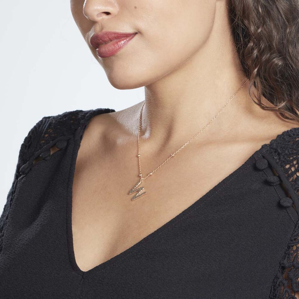 Collier Plaqué Or Jaune Lettra - Colliers fantaisie Femme | Histoire d’Or