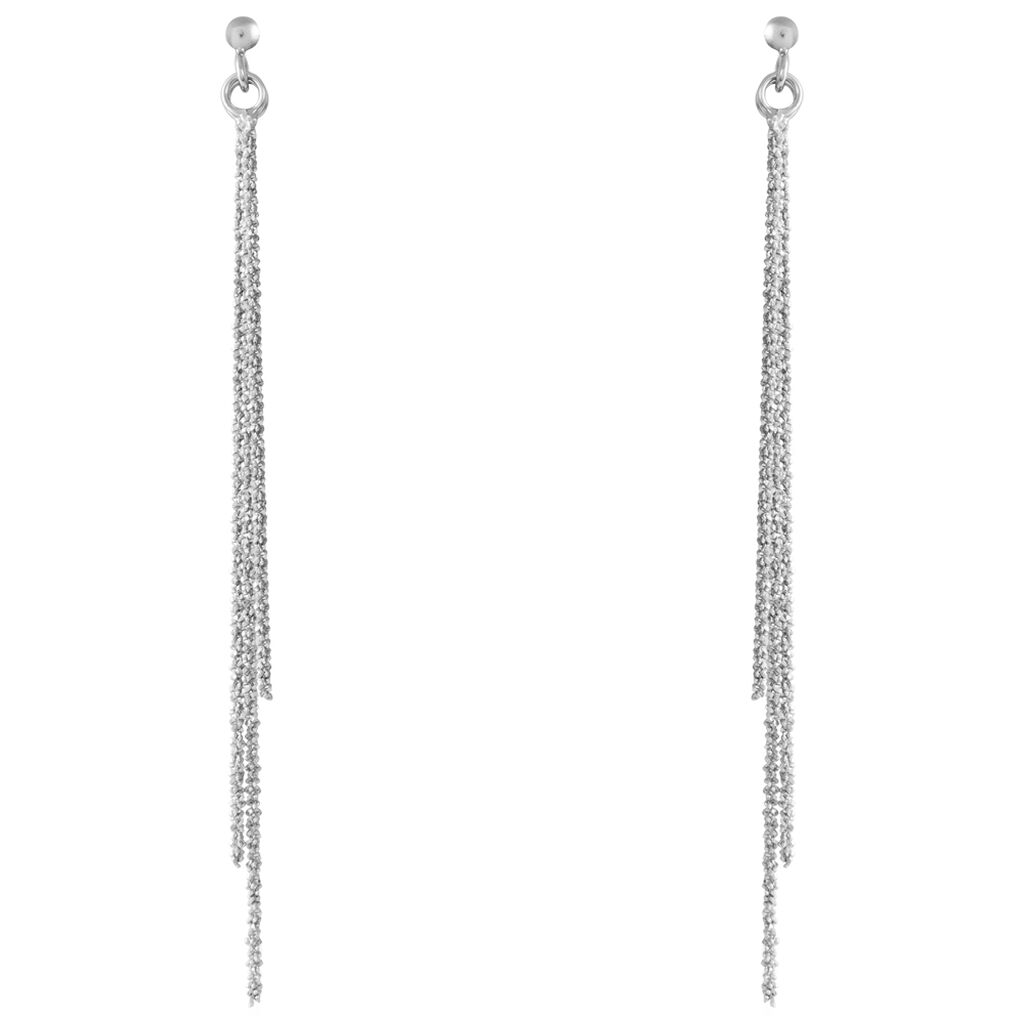 Boucles D'oreilles Pendantes Yalle Argent Blanc - Boucles d'oreilles fantaisie Femme | Histoire d’Or