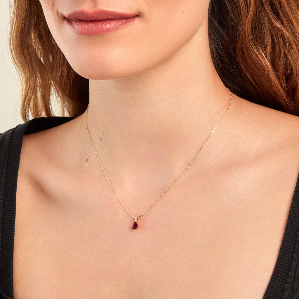 Pendentif Pâris Or Jaune Rubis Diamant - Pendentifs Femme | Histoire d’Or