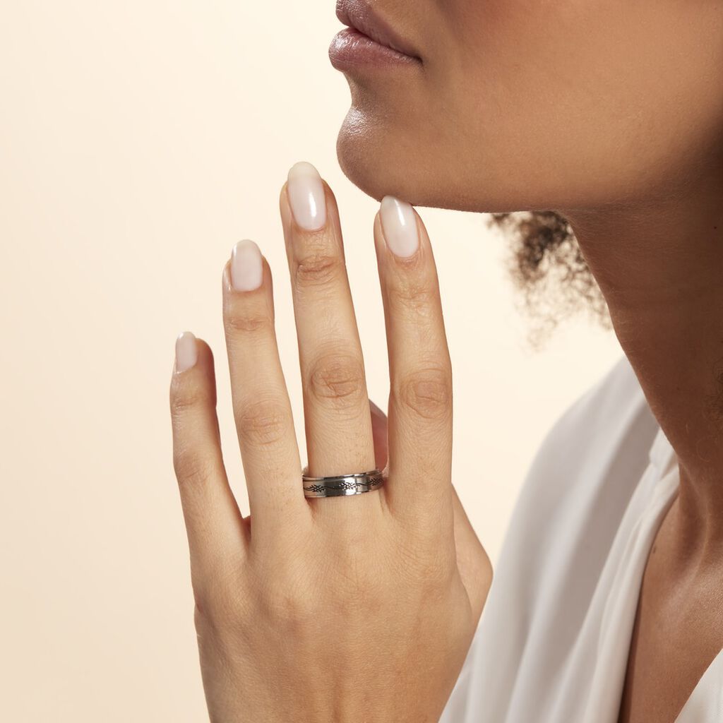 Bague Acier Blanc Lucas - Bagues fantaisie Femme | Histoire d’Or