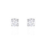 Boucles D'oreilles Puces 4 Griffes Or Blanc Diamant Synthetique - Clous d'oreilles Femme | Histoire d&rsquo;Or