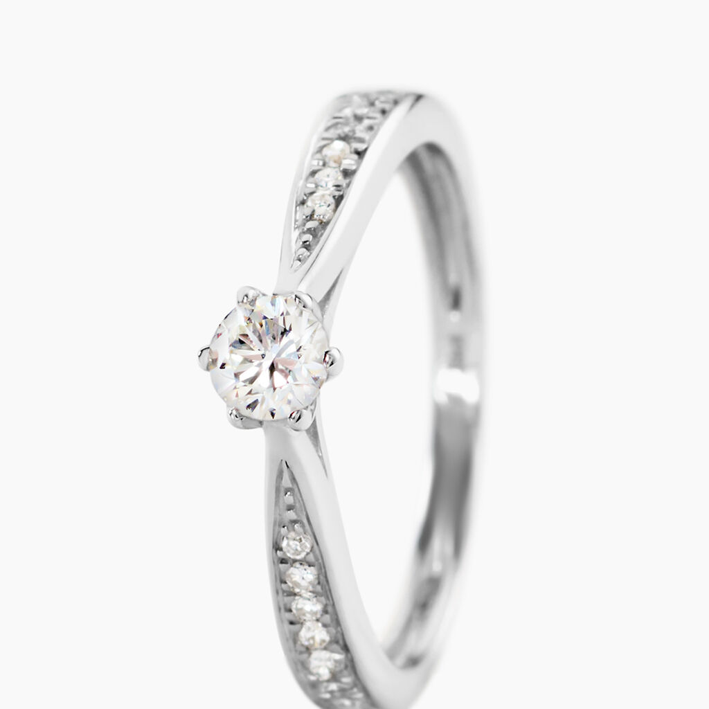Bague Solitaire Symphonie Or Blanc Diamant - Bagues solitaires Femme | Histoire d&rsquo;Or