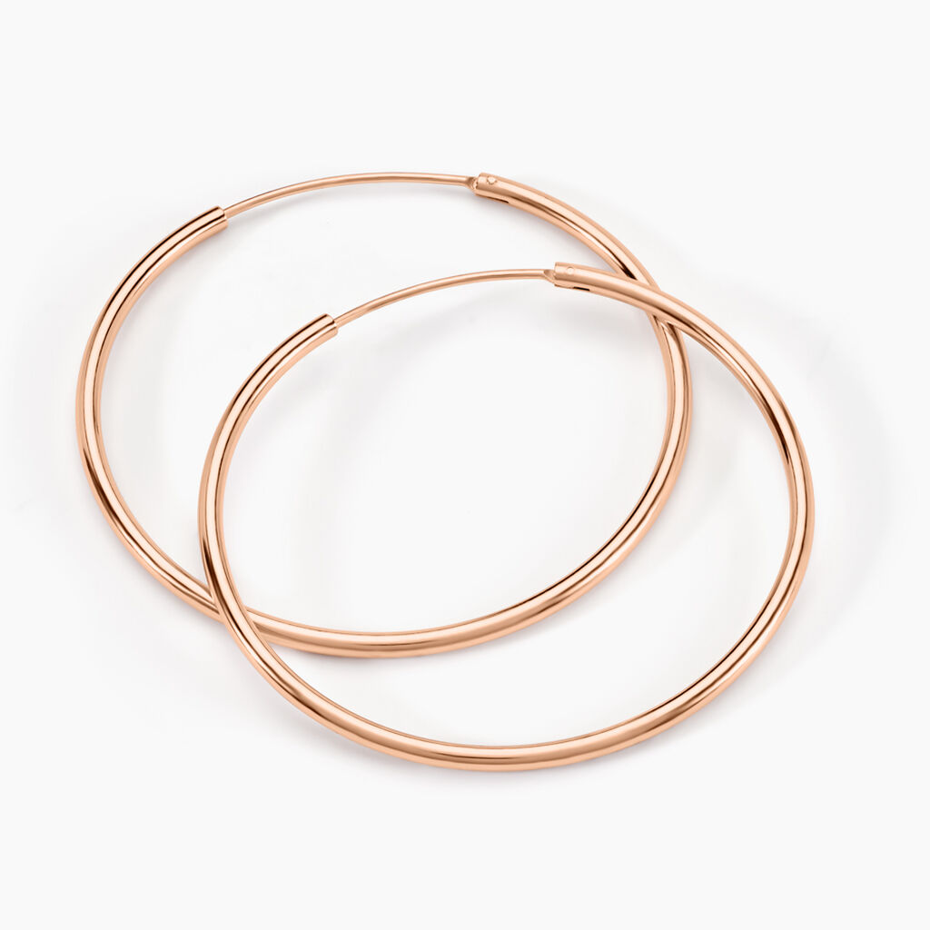 Creoles Argent Rose Olympia - Boucles d'oreilles créoles Femme | Histoire d’Or