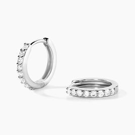 Créoles Jussi Argent Blanc Oxyde De Zirconium - Boucles d'oreilles créoles Femme | Histoire d’Or
