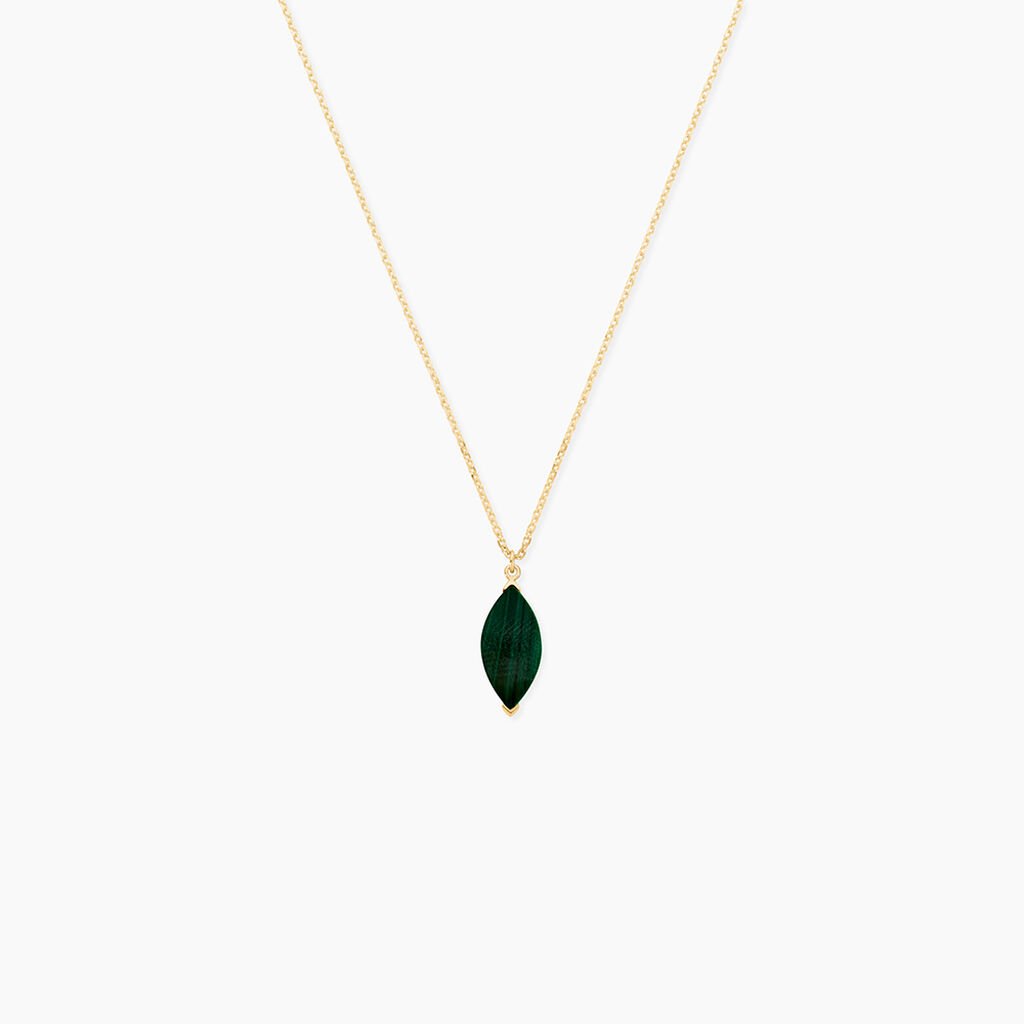 Collier Elisud Or Dor&eacute; Malachite - Colliers Femme | Histoire d&rsquo;Or