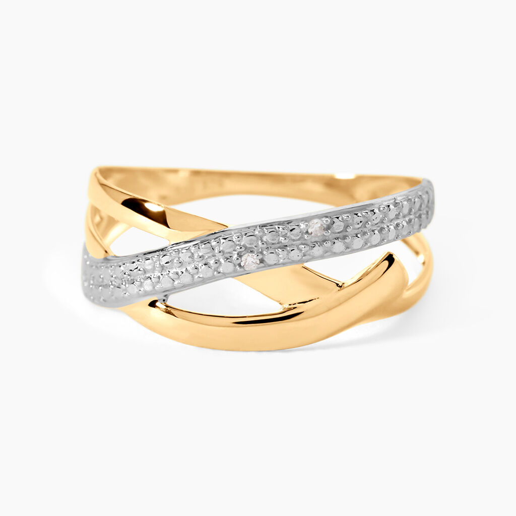 Bague Nuccia Or Bicolore Diamant - Bagues avec pierre Femme | Histoire d&rsquo;Or