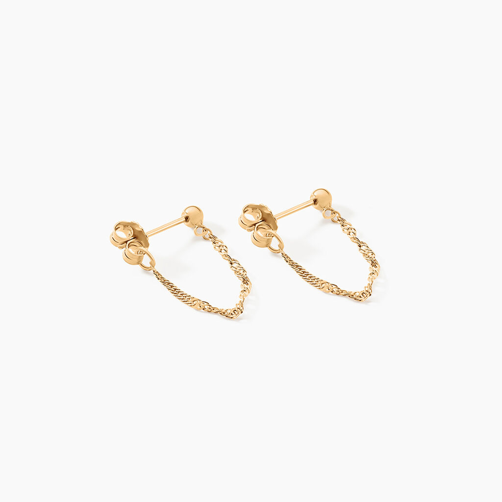 Boucles D'oreilles Pendantes Duha Plaqu&eacute; Or Jaune - Boucles d'oreilles fantaisie Femme | Histoire d&rsquo;Or
