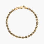 Bracelet Cordelia Maille Corde Et Venitienne Or Bicolore - Bracelets cha&icirc;ne Femme | Histoire d&rsquo;Or