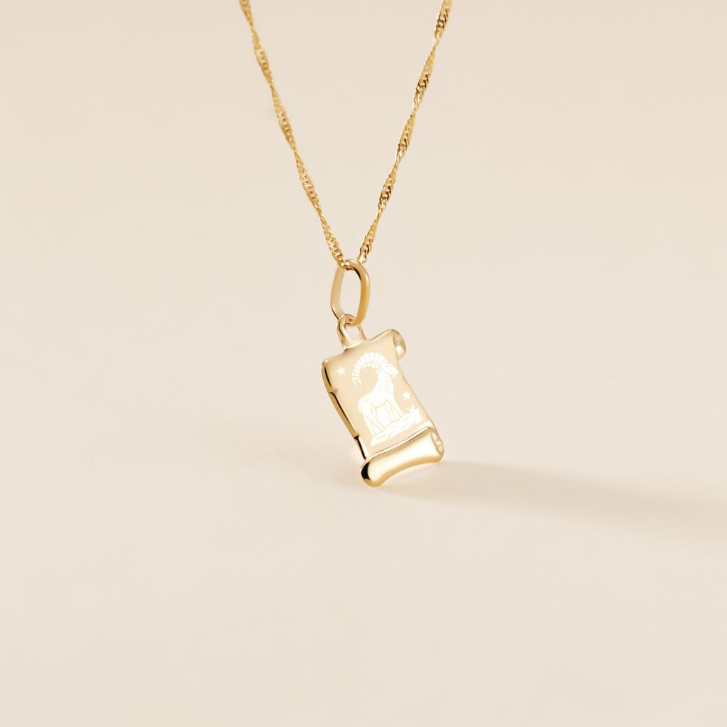 Pendentif Lamie Zodiaque Parchemin Or Jaune - Pendentifs Zodiaque Famille | Histoire d&rsquo;Or