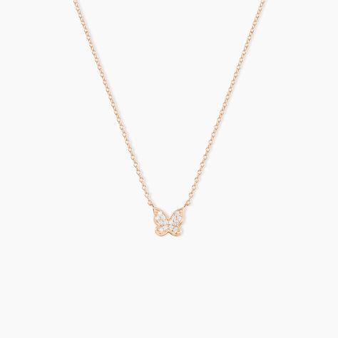 Collier Court Argent Rose Anne-lise Oxyde De Zirconium - Ras de cou Femme | Histoire d’Or