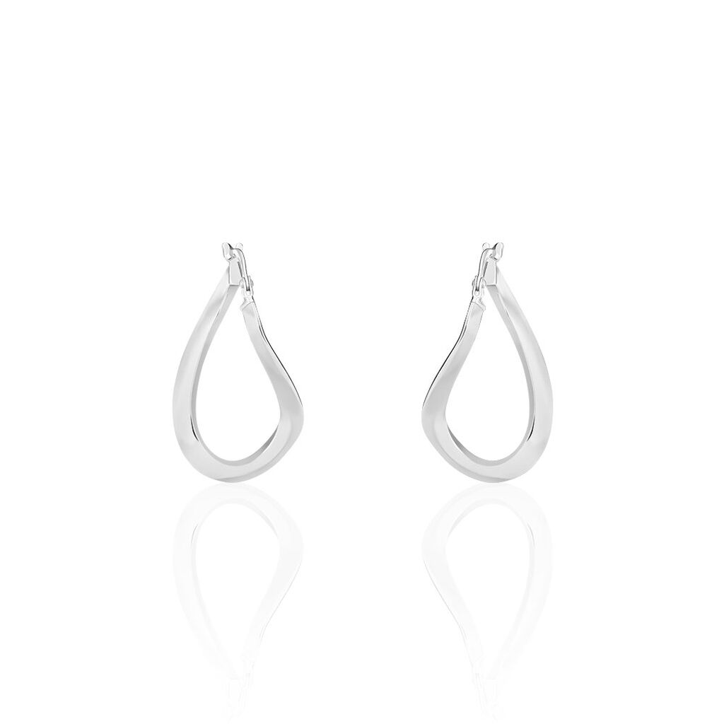 Cr&eacute;oles Argent Blanc Olivia - Boucles d'oreilles cr&eacute;oles Femme | Histoire d&rsquo;Or