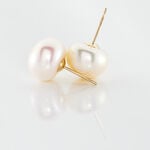 Boucles D'oreilles Puces Kesya Or Jaune Perle De Culture - Clous d'oreilles Femme | Histoire d&rsquo;Or