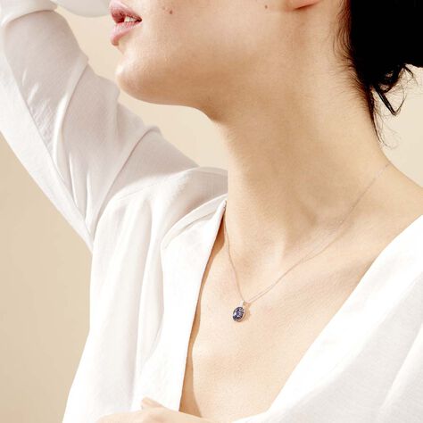 Collier Leona Or Blanc Saphir Diamant - Colliers Femme | Histoire d’Or
