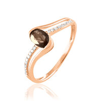 Bague Anja Or Rose Quartz Et Diamant