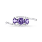 Bague Chloe Or Blanc Amethyste Et Oxyde De Zirconium - Bagues solitaires Femme | Histoire d&rsquo;Or